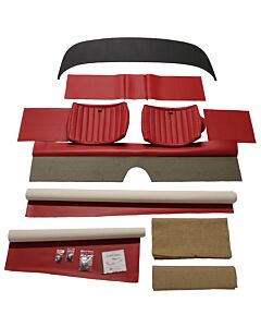 Bekleding P1800 Jensen achter complete set rood 301-176.303-213 1961-1962