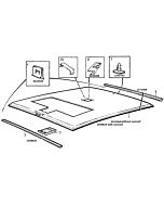 Hemelbekleding 740 760 Sedan zonder open dak in lichtgrijze kleur opnieuw bekleed. met inruil van oude versleten hemel karton.