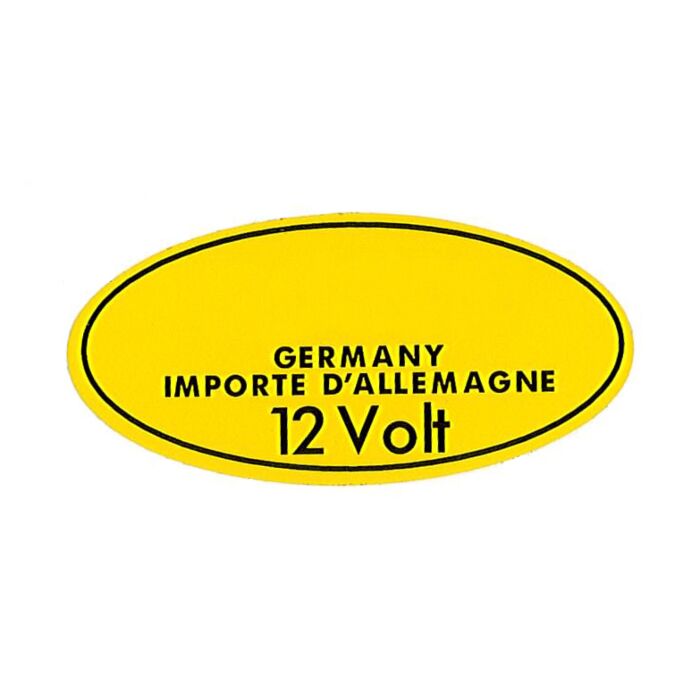 Pegatina Volvo Bosch Alemania importada, 6 voltios, negro sobre amarillo para bobina Volvo, número de pieza 107.