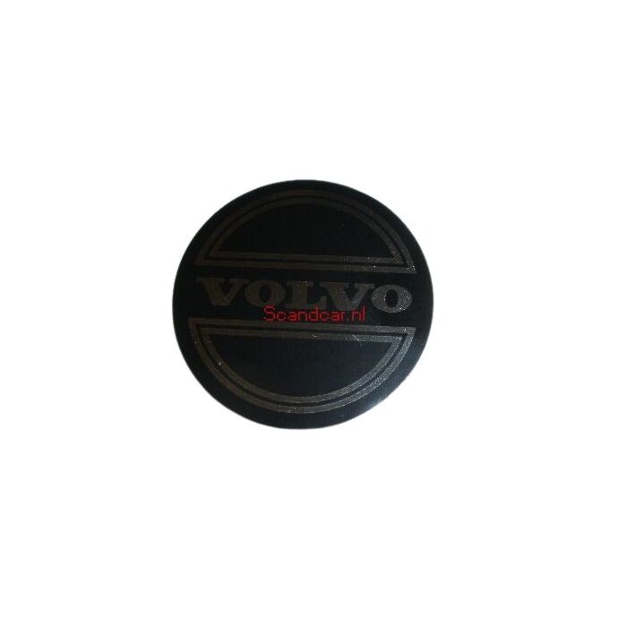 StickerinchVolvoinch naafdop zwart op chroom 42mm
