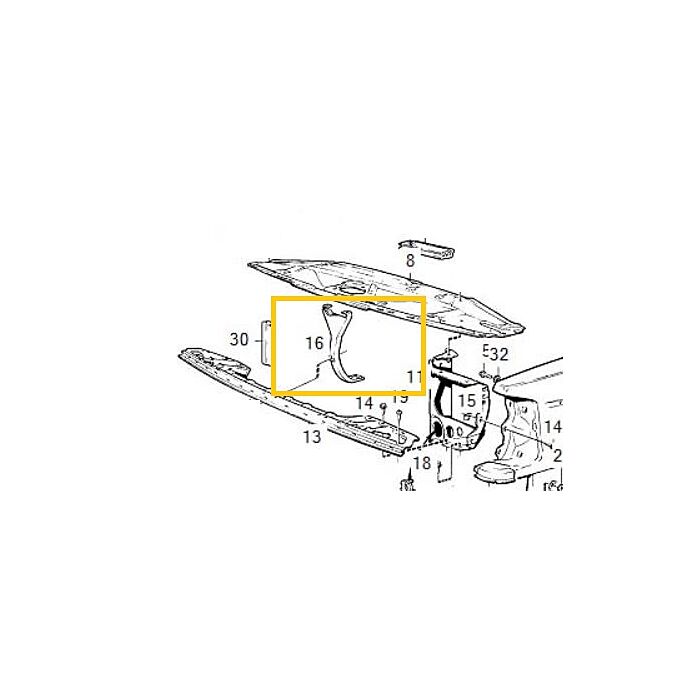 Volvo soporte de chapa 240 260 parte central delantera vertical 1975 - 1987 Volvo repuesto no 1202258