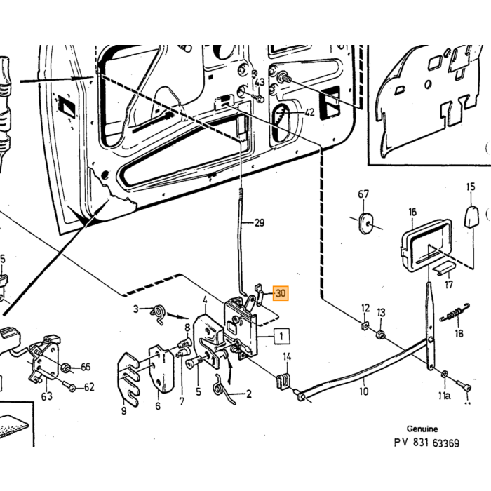 Volvo AJUSTE DE LA JUNHTA DEL TECHO DERECHO Volvo repuesto no 1203111
