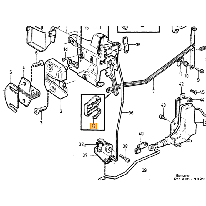 Volvo Abrazadera U clip montaje mecanismo de puerta en puerta 140 240 740 760 780 940 960 s90 v90 Volvo repuesto no 1203658