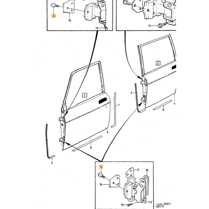 Volvo Abrazadera U clip montaje mecanismo de puerta en puerta 140 240 740 760 780 940 960 s90 v90 Volvo repuesto no 1203658