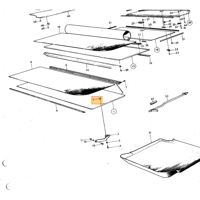Volvo Board trunk 164+140 complet set for the trunk Volvo repuesto no 1210610S