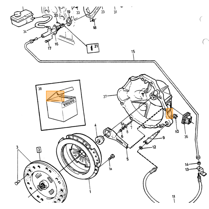 Volvo Horquilla de embrague Amazon B20 + 140 + 240 original Volvo Volvo repuesto no 1212189
