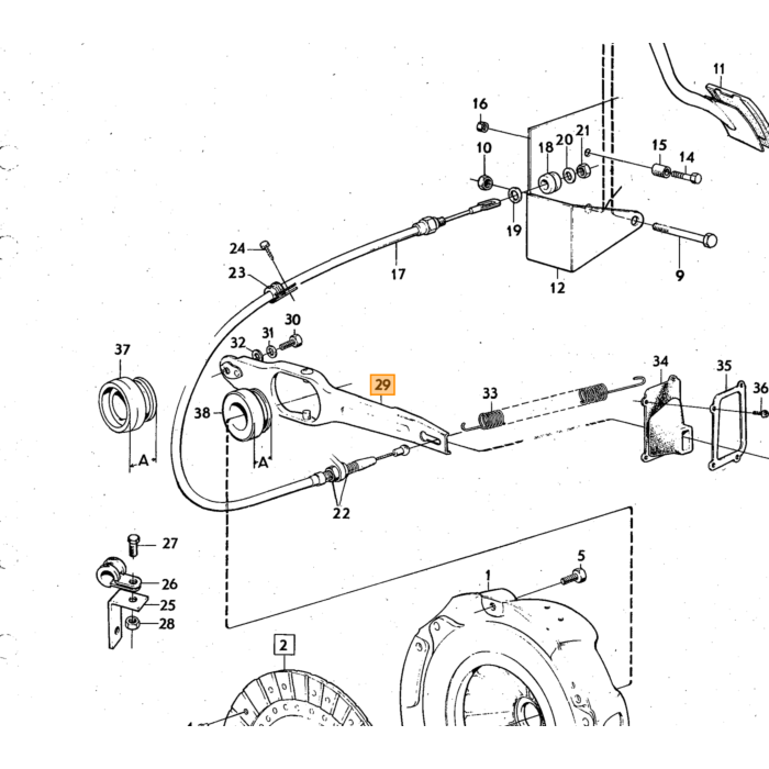 Volvo Horquilla de embrague Amazon B20 + 140 + 240 original Volvo Volvo repuesto no 1212189