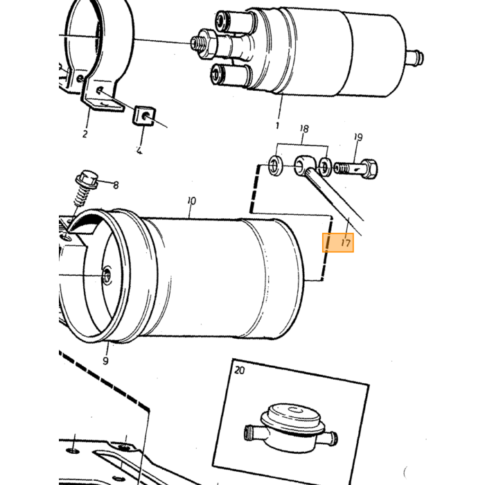 Tubo de combustible Volvo para tipo Volvo 240: tipo de motor Volvo 740 760 780: tipo de motor Volvo 940 960: tipo de motor, número de pieza de Volvo 1257149.