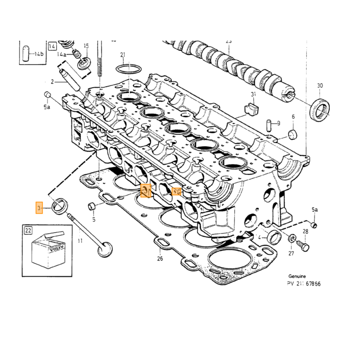 Junta de tapón de llenado de aceite Volvo para 240 740 760 780 850 940 960 S70 V70 (-2000) S80 S60 diesel d24 D5252t sellado, número de pieza de Volvo 1257296.