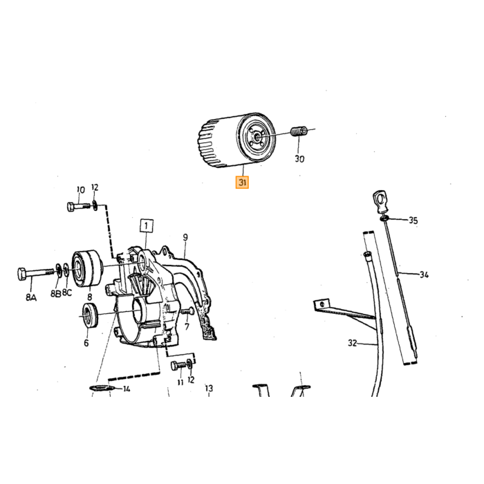 Volvo Filtro de aceite diesel D24 240+260+740+940 Volvo repuesto no 1257492
