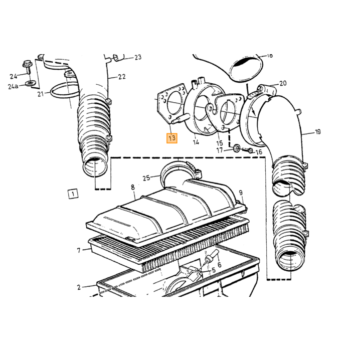 Volvo Filtro de aire 740+760+780+940 200+230 960 turbo B200ET+D24+D24T (336x241x57mm) Volvo repuesto no 1257546