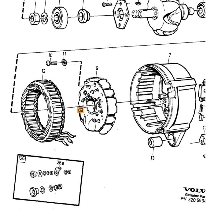 Rodamiento de bomba de agua Volvo D24 diésel 240+740+760+780+940+960 número de pieza Volvo 1257795