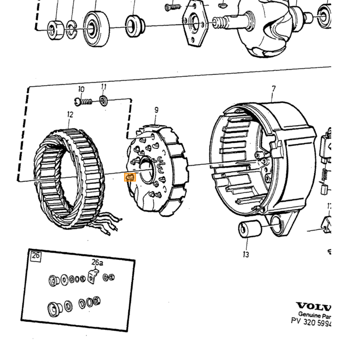 Rodamiento de bomba de agua Volvo D24 diésel 240+740+760+780+940+960 número de pieza Volvo 1257795