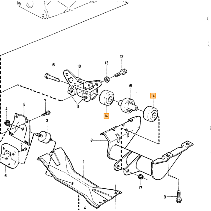 Volvo Goma soporte cambio automático AW71 740+760+780 (necesario 2 ud) Volvo repuesto no 1273346