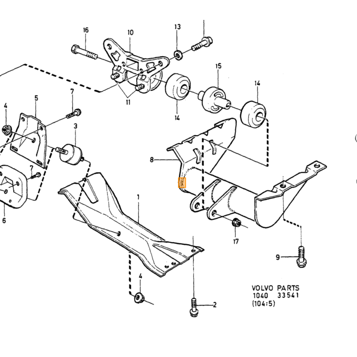 Volvo viga de caja de cambios Volvo repuesto no 1273941