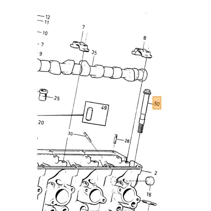 Volvo Perno con cabeza de perno B19+B21+B23+B200+B230 14 mm x 150 mm Volvo repuesto no 1306341