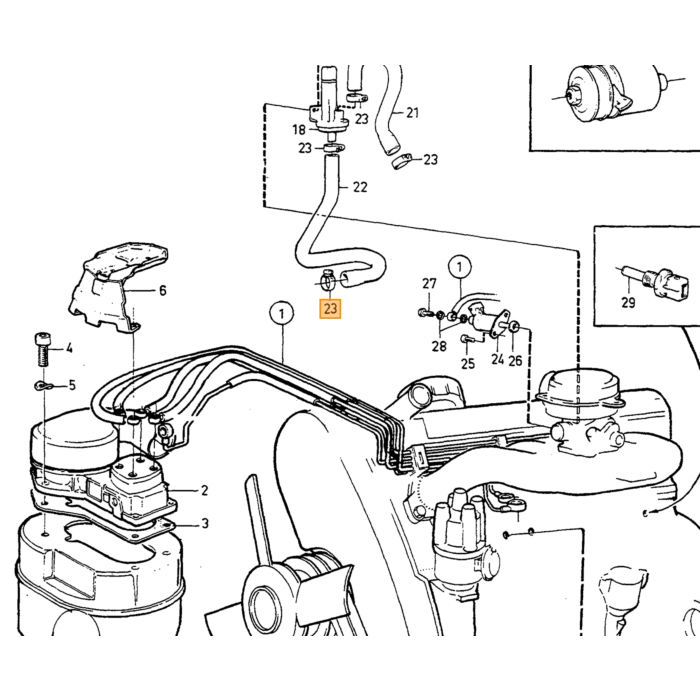 Distribuidor de combustible Volvo, pieza de Volvo número 1306360