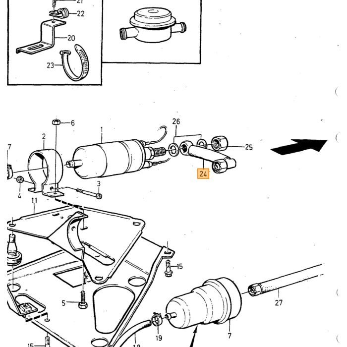 Volvo Kit de montaje de bomba de combustible para conexión banjo de bomba de combustible eléctrica 140 240 -1981 260 -1979 Volvo repuesto no 1312320