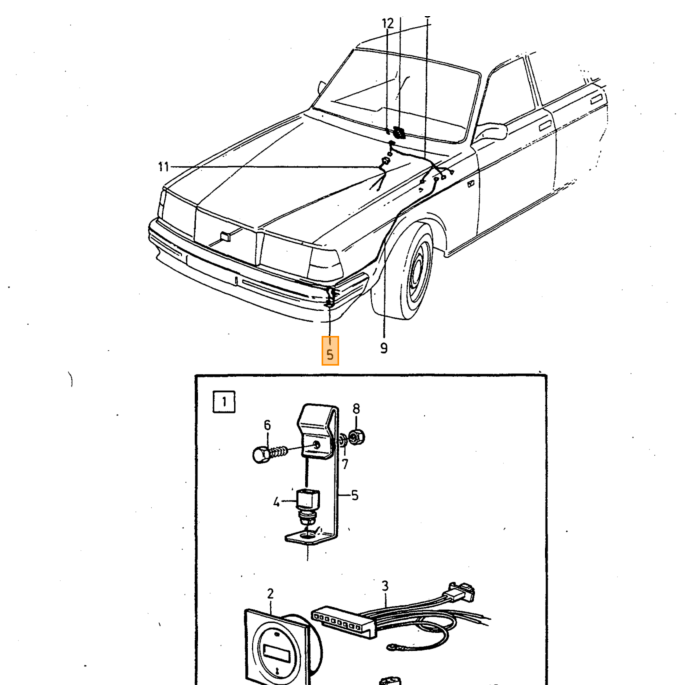 Soporte de lámpara Volvo, pieza Volvo nr 1324145