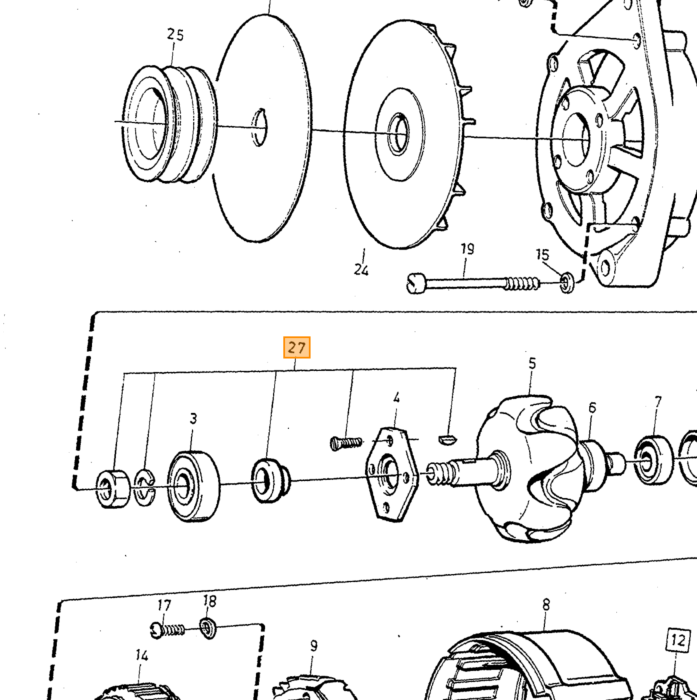 Ventilador Volvo, pieza de Volvo número 1324620