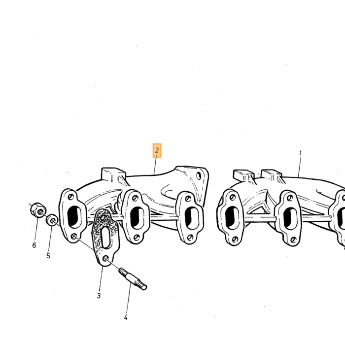 Volvo Tubo escape delantero 240 diesel 244 245 (1257300)(1257383) Volvo repuesto no 1328606