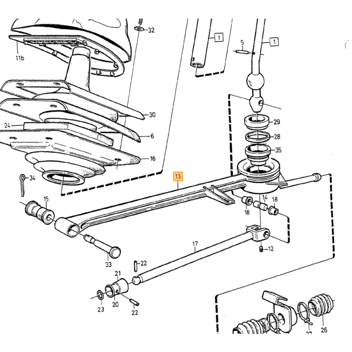 Volvo Soporte caja de cambios 740 Diesel + 740 automatica + 740 Turbo + 940 automatica todas M90 Volvo repuesto no 1328900