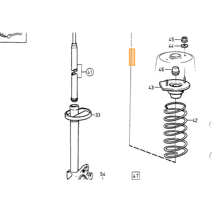 Amortiguador Volvo Veer a la derecha, pieza de Volvo número 1330932