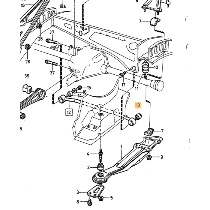 Buje de Barra de Acoplamiento Volvo - Trasero (Poliuretano) Pieza Volvo nr 1330973PU