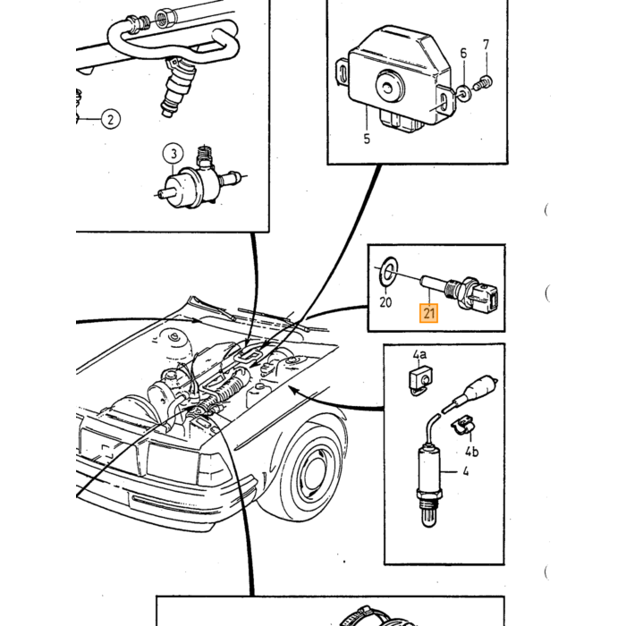 Volvo Sensor transmisor de temperatura agua 240+740+760+780+900 B230FT+B230GT 2 pines para ECU (enchufe azul) Volvo repuesto no 1332396