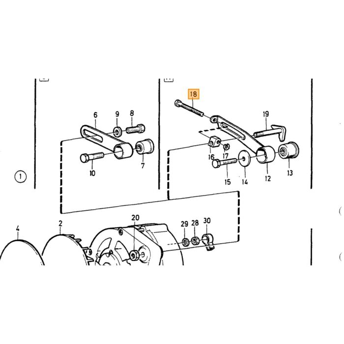Volvo Perno alternador 240 tensor M6 Volvo repuesto no 1336962