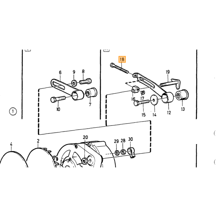 Volvo Perno alternador 240 tensor M6 Volvo repuesto no 1336962