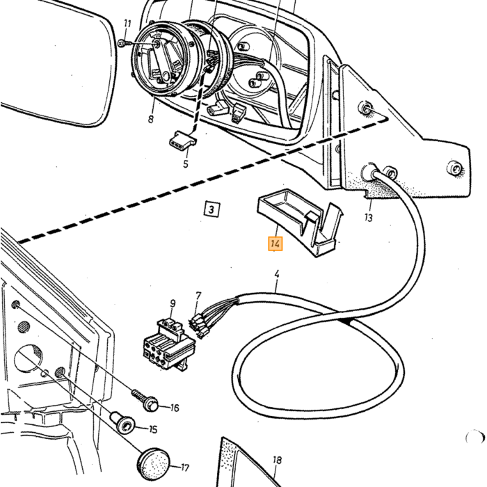 Panel Volvo a la izquierda, número de pieza de Volvo 1358040