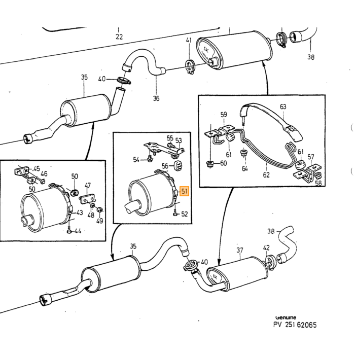 Volvo Soporte de escape primer silenciador Volvo 960 S90+V90 31372158 Volvo repuesto no 1378352