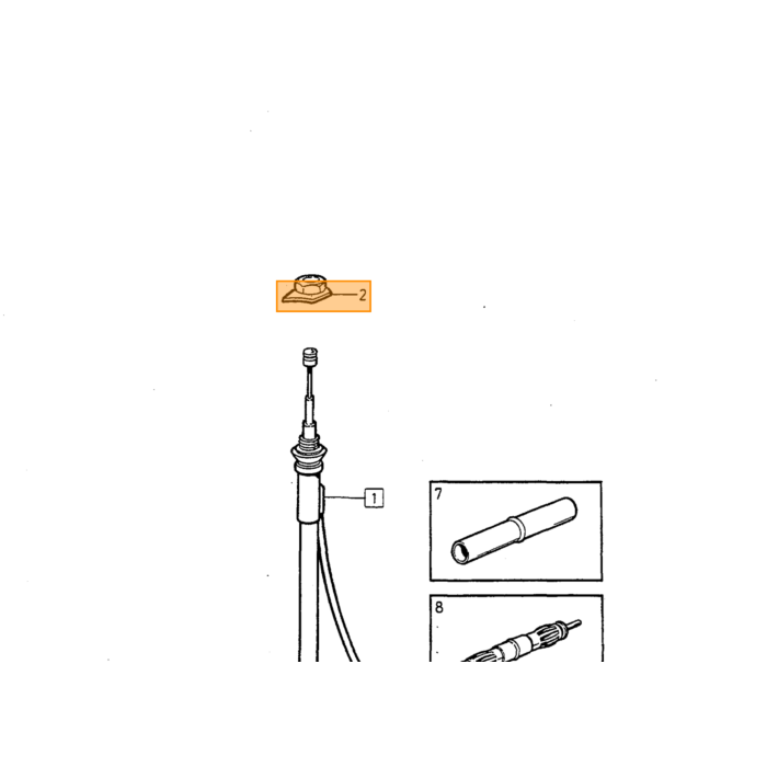 Volvo Antena 240+740+940+850 sedan parte flexible para antena electrica(3533569) (1384544) Volvo repuesto no 1384561