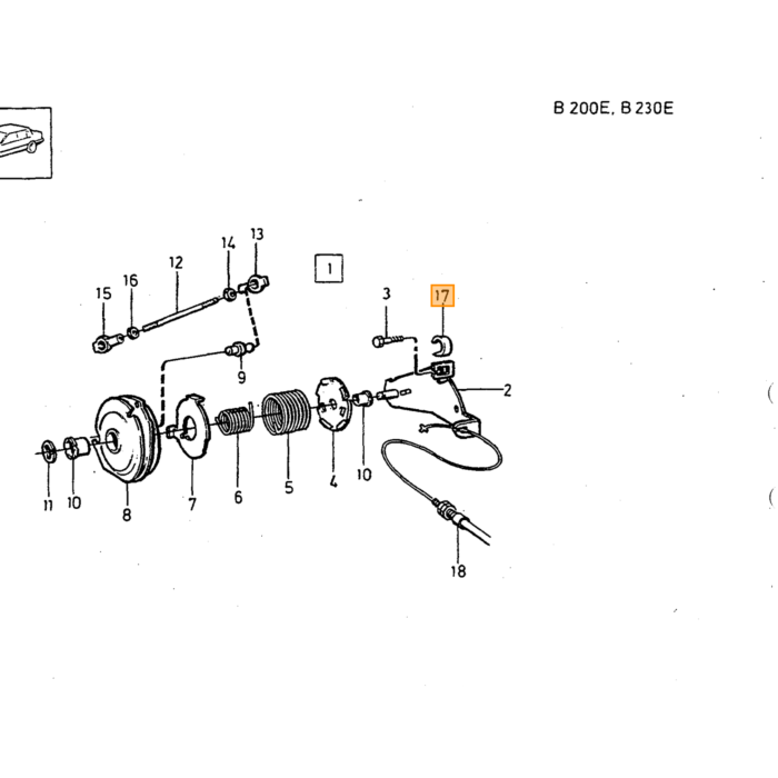 Volvo Cable acelerador 240 B200+B230K original Volvo repuesto no 1389394