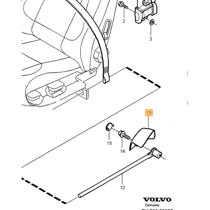 Volvo Marco del respaldo  a la izquierda Volvo repuesto no 1390651