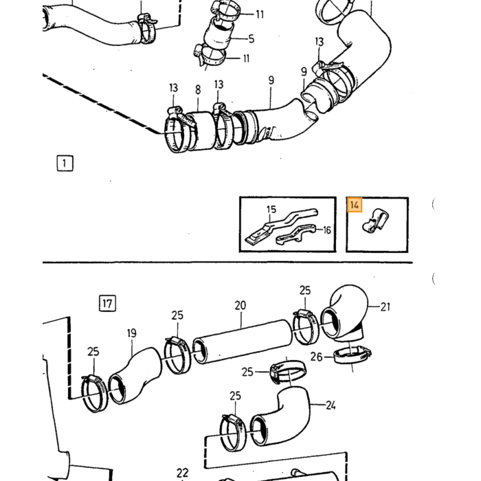 Volvo Manguera RADIATOR Volvo repuesto no 1397546