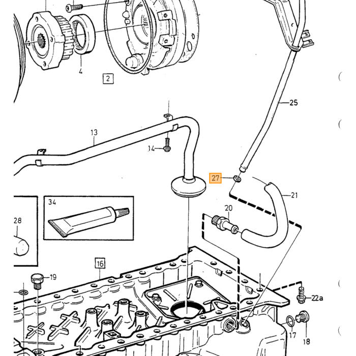 Junta de sello de varilla de nivel de aceite de 5 cilindros para Volvo S60 (-2009), S80 (-2006), V70 P26, XC70 (2001-2007)