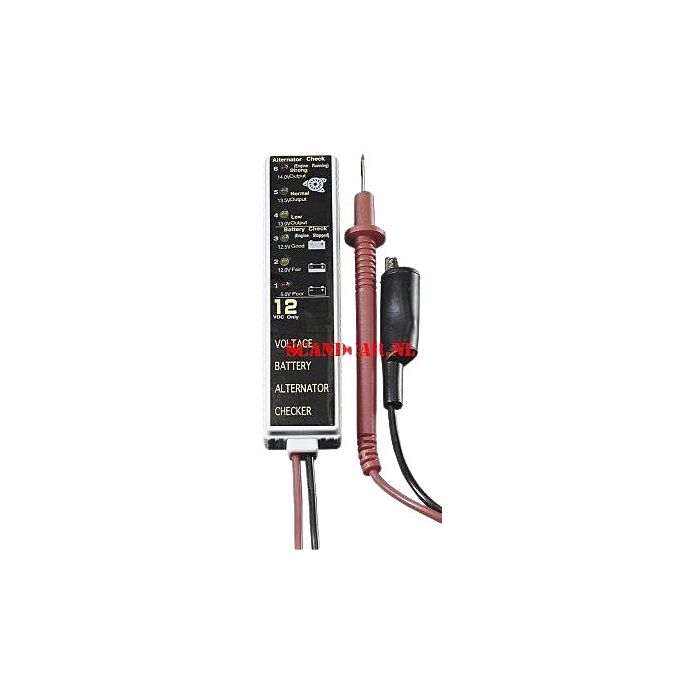 Gereedschap: Accu + dynamospanning tester