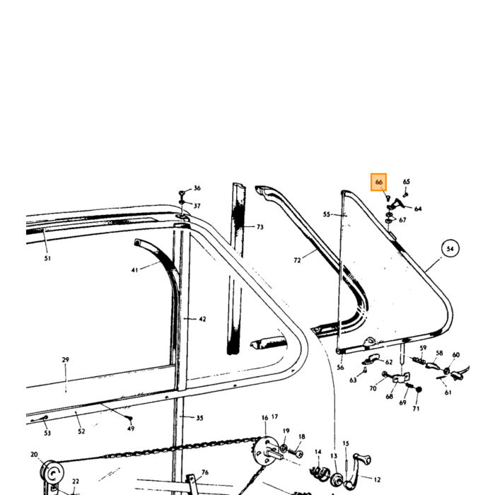 Volvo Ventana de ventilación con remaches Amazon+PV (galvanizado) Volvo repuesto no 17455