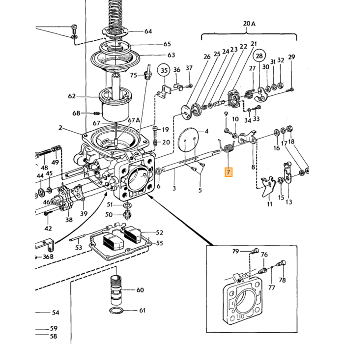 Volvo Acelerador de carburador Spring Stromberg B20 175CD2S Volvo repuesto no 237368