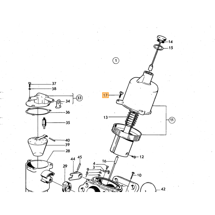 Volvo Aguja de chorro SU HS6 B20A CUD1107 BAH carburador 237451 Volvo repuesto no 237452