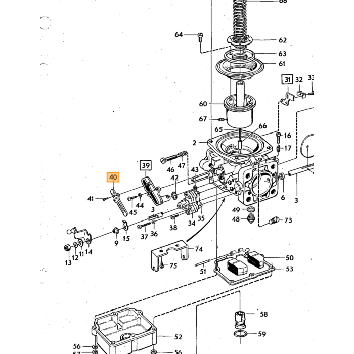 Volvo Tapa compensación temperatura carburador Stromberg B30+B20+B19+B21+B23 Volvo repuesto no 237573