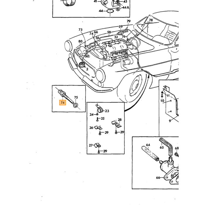 Volvo Transmisor de temperatura sensor sistema inyección agua B20E/FB30E -1972 (M10x1.0) P1800E+ES+140+164 0 280 130 014 (2 pines) delantero derecho en culata Volvo repuesto no 241726