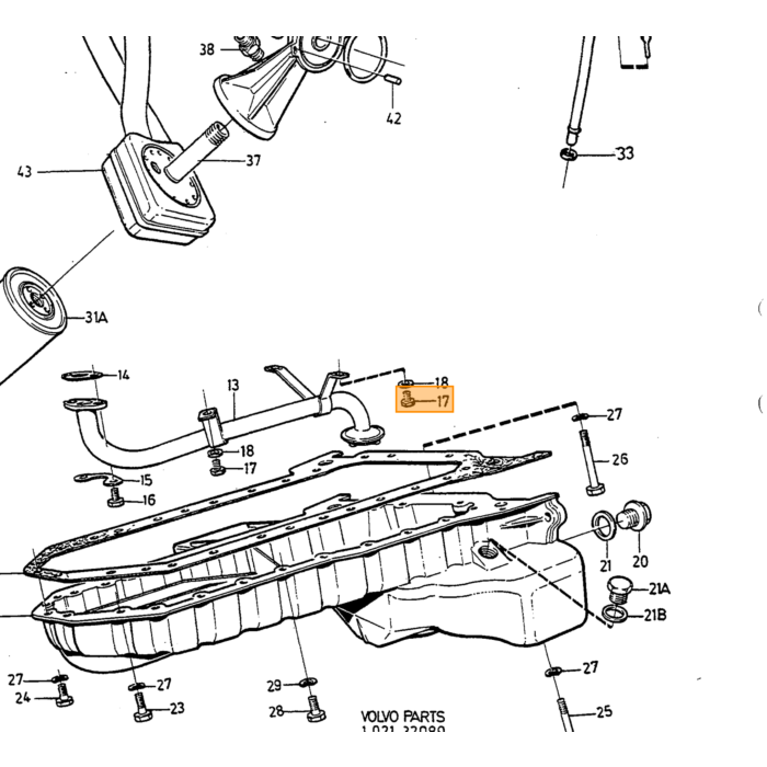 Volvo aceite Strainer Volvo repuesto no 245484