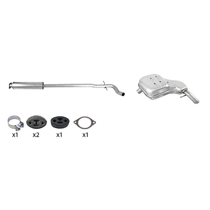 Conjunto de escape Volvo xc70, silenciador trasero y silenciador intermedio desde el tubo delantero, conjunto 2000-2001 gasolina con turbo y diesel, número de pieza Volvo 254368057B.