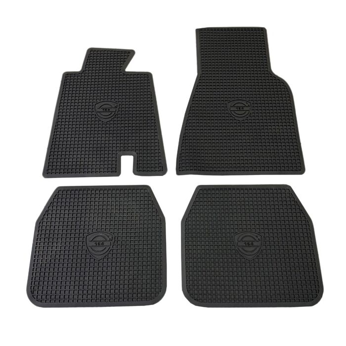 Conjunto de Alfombrillas 164 de goma negra con logo 164, set de 4 piezas 1969-1971 para Volvo