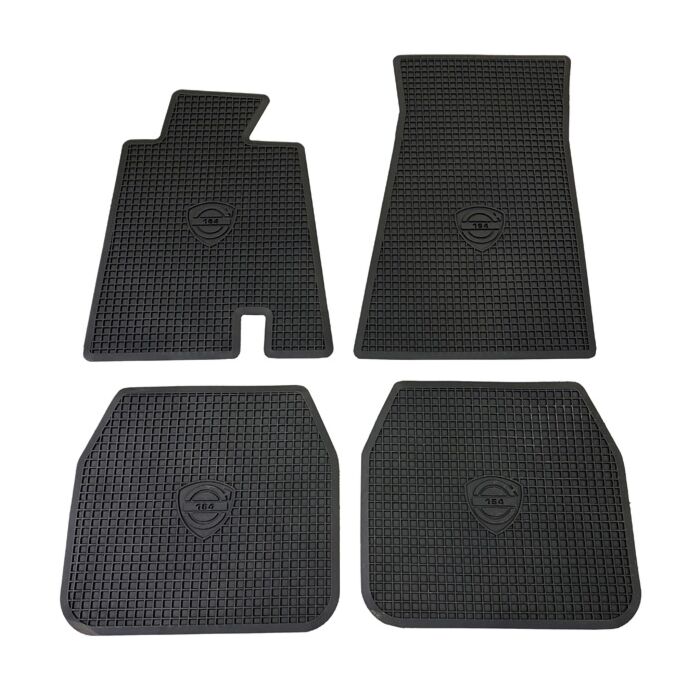 Conjunto de Alfombras 164 de goma negra con logo 164, set de 4 piezas 1972 para Volvo