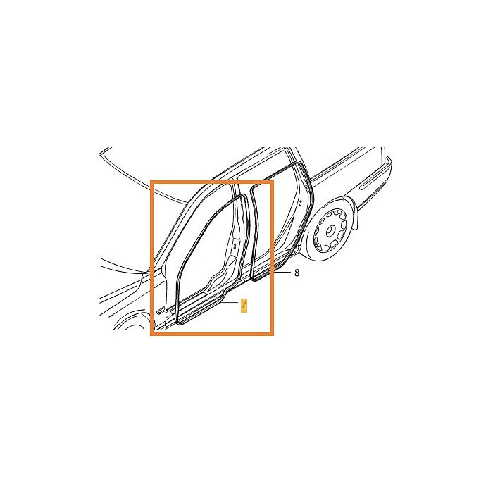 Goma de puerta Volvo para carrocería v70 s60 XC70, utilizable para el lado izquierdo o derecho, S60 (-2009) V70 P26 XC70 (2001-2007) en rebaje, número de pieza Volvo 30779419