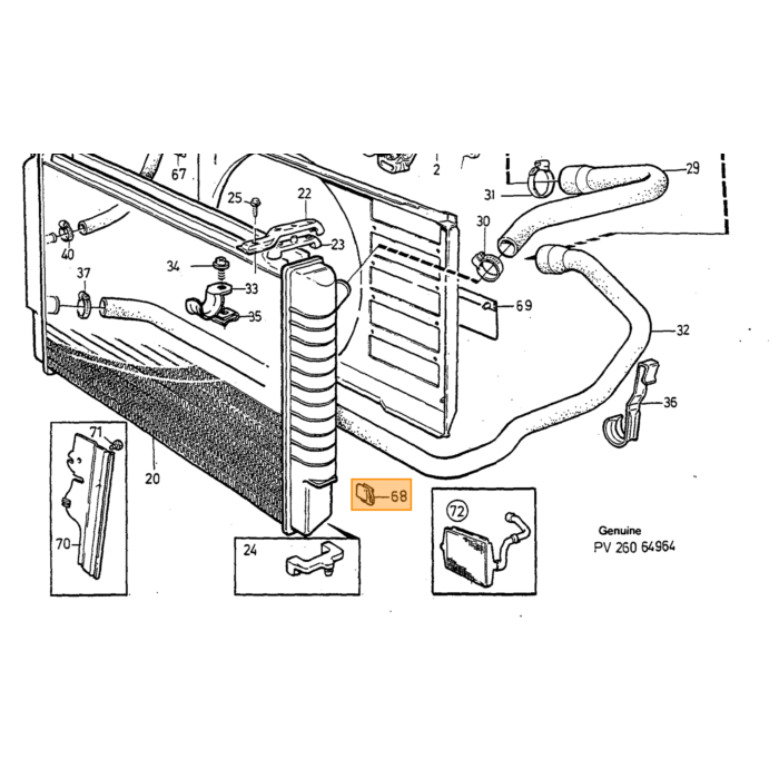 Volvo Caja termostato Diesel D24 1985-1986 Volvo repuesto no 3507022